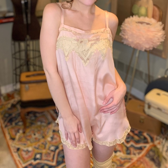 Other - Vintage Antique 1920s Chemise Step-in Pink Lingerie